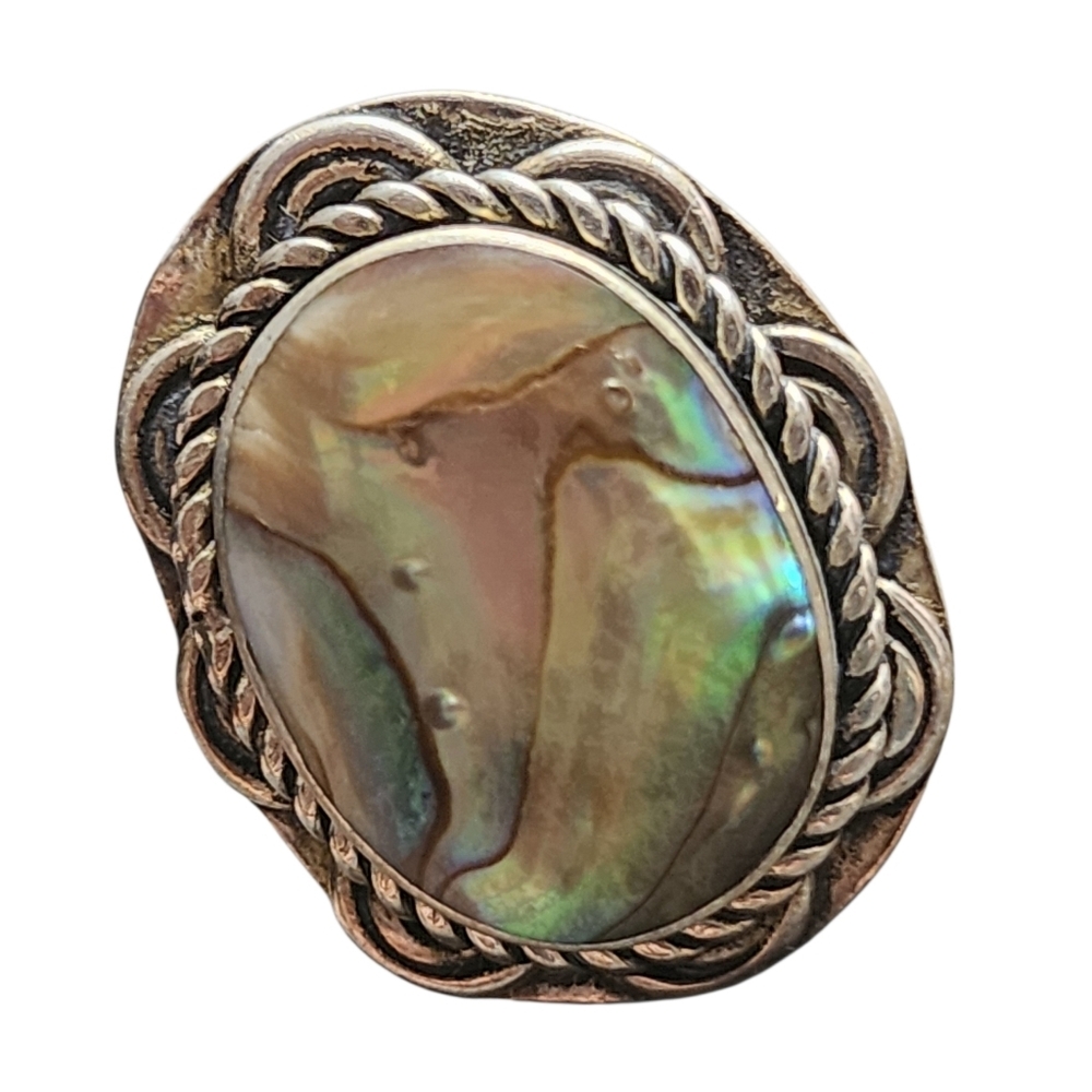 Sterling Silver Abalone Shell Ring
